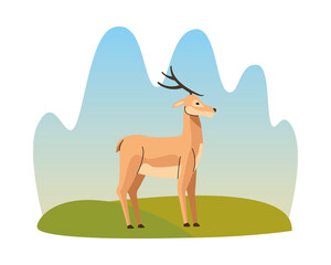 wild reindeer animal nature icon