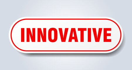 innovative sign. rounded isolated button. white sticker