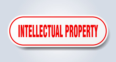 intellectual property sign. rounded isolated button. white sticker