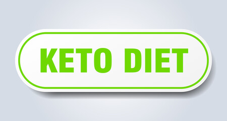 keto diet sign. rounded isolated button. white sticker