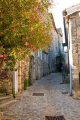 Viviers, France - 6/6/2015:  a street in Viviers.  Viviers is a commune in the department of Ardèche in southern France. It is a small walled city situated on the  bank of the Rhône River.