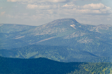 View from high mountain. clouds in the sky