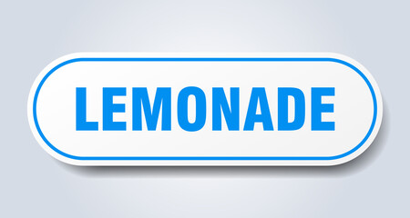 lemonade sign. rounded isolated button. white sticker