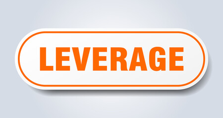 leverage sign. rounded isolated button. white sticker