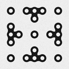 Abstract Cross Pattern Dots Logo generative computational art illustration