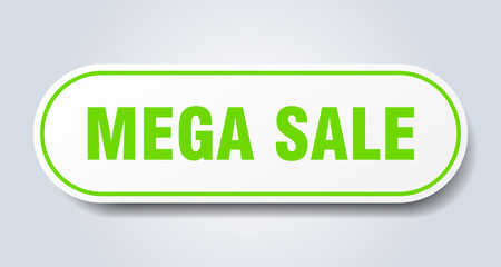 mega sale sign. rounded isolated button. white sticker