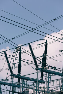 power line cables and transformer