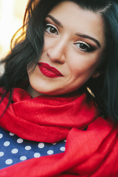 Portrait of a young black hair female