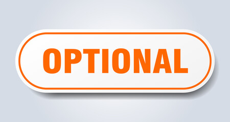 optional sign. rounded isolated button. white sticker