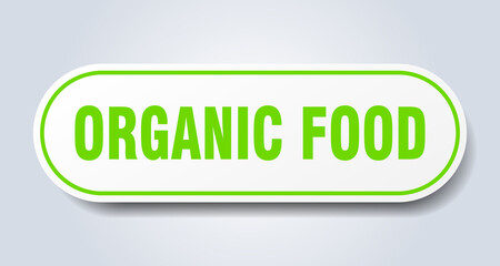 organic food sign. rounded isolated button. white sticker