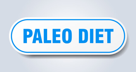 paleo diet sign. rounded isolated button. white sticker