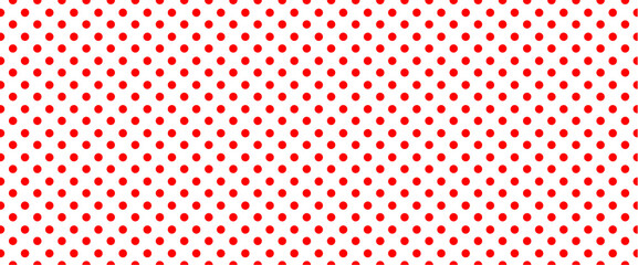Red, polka dot jersey pattern. Pois, polka dots memphis style. Flat vector seamless dotted pattern. Vintage, abstract geometric wallpaper or banner. Christmas ( xmas ). Point, round signs. - obrazy, fototapety, plakaty