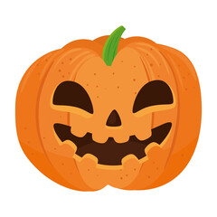 halloween pumpkin cartoon design, happy holiday and scary theme Vector illustration