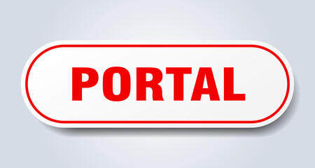 portal sign. rounded isolated button. white sticker