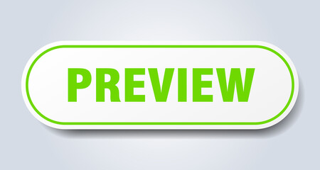 preview sign. rounded isolated button. white sticker
