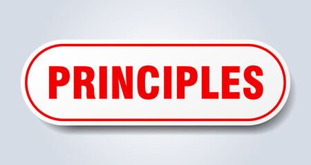 principles sign. rounded isolated button. white sticker