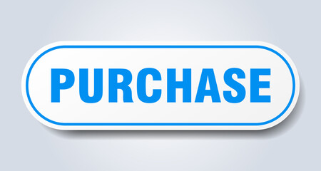 purchase sign. rounded isolated button. white sticker