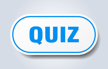 quiz sign. rounded isolated button. white sticker