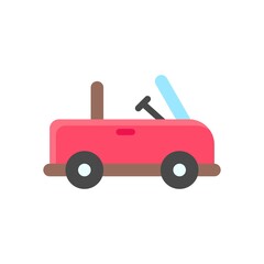 summer beach or holiday related summer beach car for travelling with tires vector in flat style,