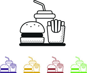 Burger, Soft Drink, French Fries icon