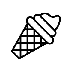 summer beach or holiday related cone ice cream with layers vector in lineal style,