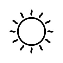 summer beach or holiday related summer beach sun with shines vector in lineal style,