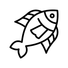 summer beach or holiday related summer beach fish with wings vector in lineal style,