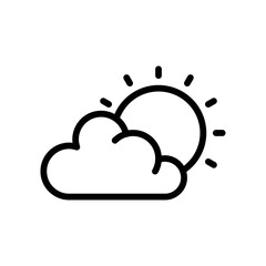 summer beach or holiday related summer cloud with sun shines vector in lineal style,