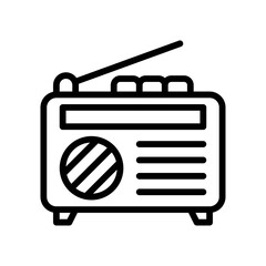 summer beach or holiday related summer radio with antena, buttons and speaker vector in lineal style,