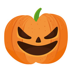 halloween pumpkin cartoon design, happy holiday and scary theme Vector illustration