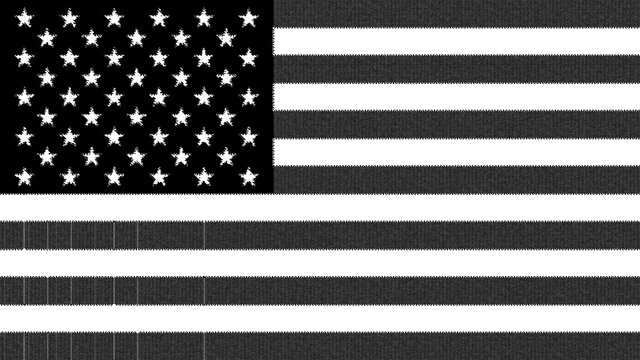 Original American flag. USA background. Artistic effect, funny US flag. Black and white old-fashioned paper patterns.