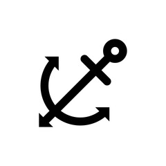 summer beach or holiday related summer beach anchor and arrows with circle vector in solid design,