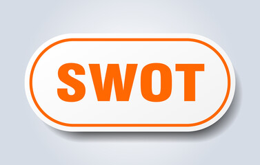 swot sign. rounded isolated button. white sticker