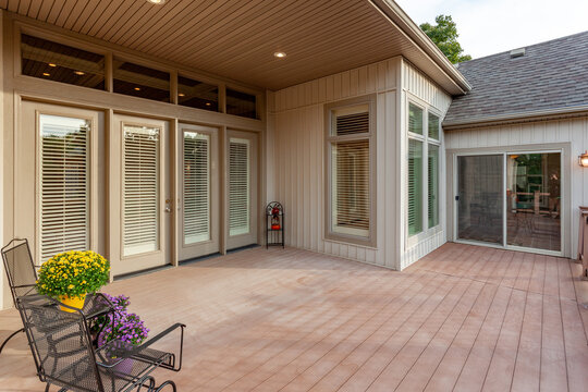 Back Patio With Wooden Deck