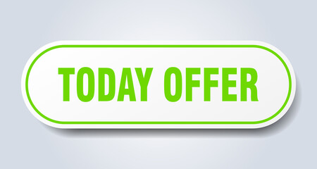 today offer sign. rounded isolated button. white sticker