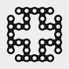 Abstract Cross Pattern Dots Logo generative computational art illustration