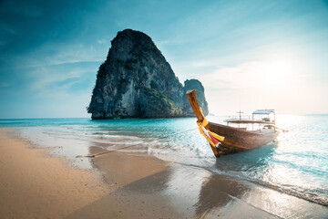 sunset time Ao Phra Nang Beach, Ao Nang, Krabi province, Thailand