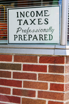Income Taxes Services Sign