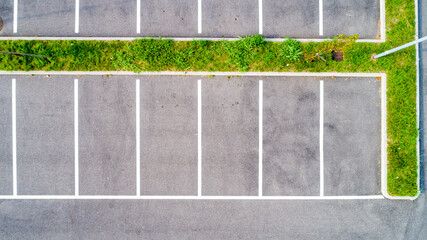 Parking lot, aerial drone photography
