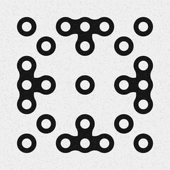 Abstract Cross Pattern Dots Logo generative computational art illustration