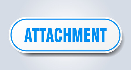 attachment sign. rounded isolated button. white sticker