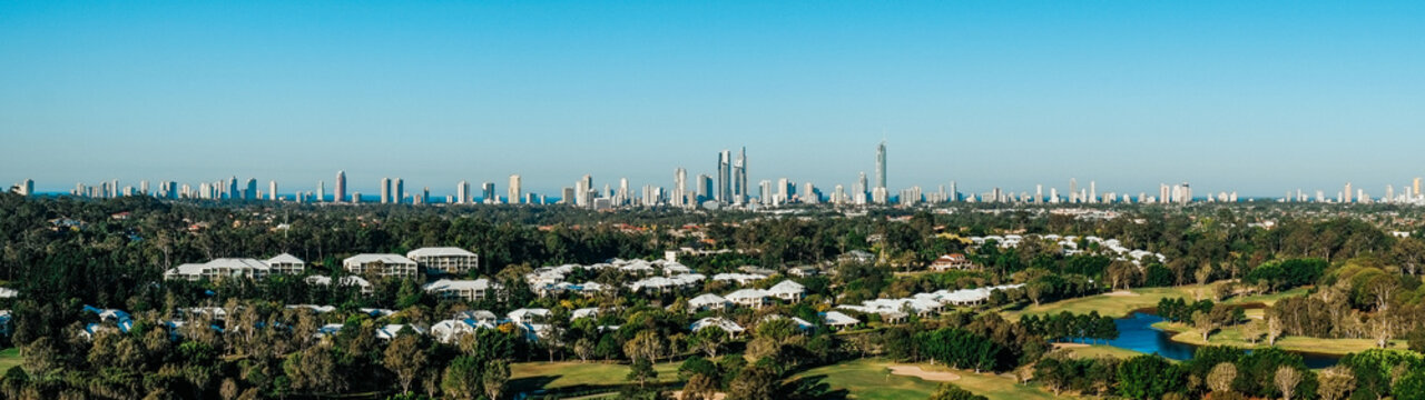Panoramic view of Gold Coast, Queensland Australia