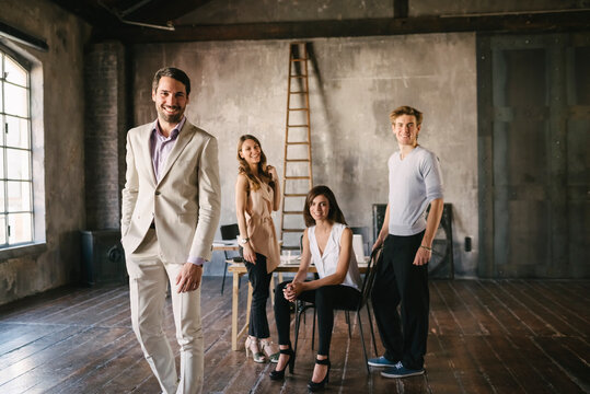 Business team portrait in a contemporary office
