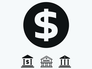 Dollar icon. Banking icon. Financial icon vector 