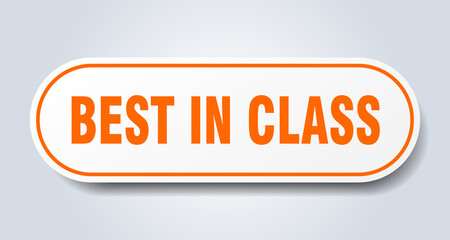best in class sign. rounded isolated button. white sticker