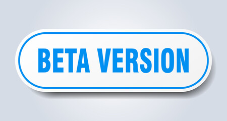 beta version sign. rounded isolated button. white sticker