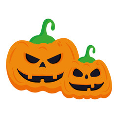 halloween pumpkins cartoons design, happy holiday and scary theme Vector illustration