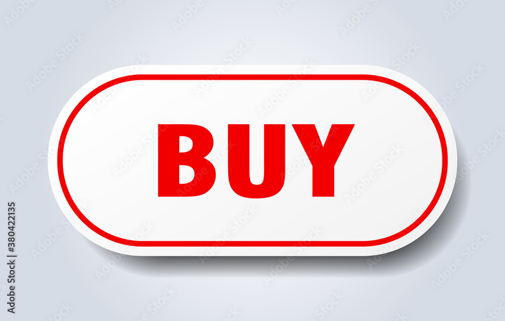 Wall mural buy sign. rounded isolated button. white sticker