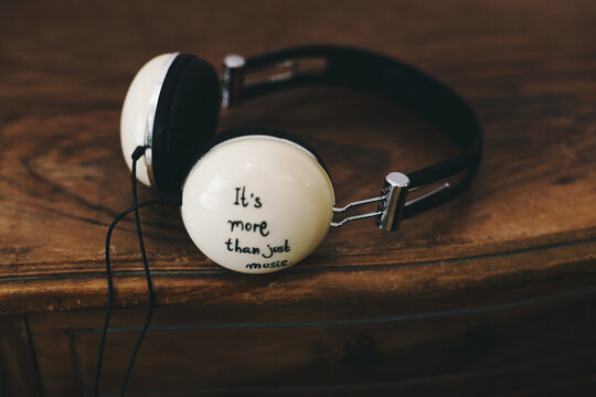 It's more than just music written on white headphones.
