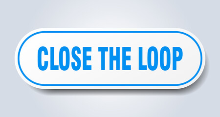 close the loop sign. rounded isolated button. white sticker